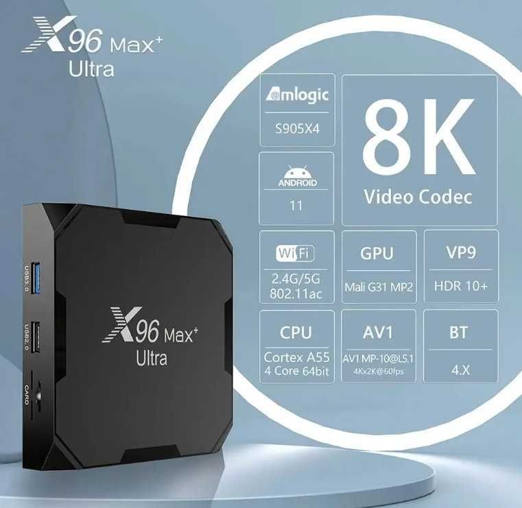 ТВ-приставка android-box X96MAX+ Ultra(4/64Gb,Android 11),налаштування