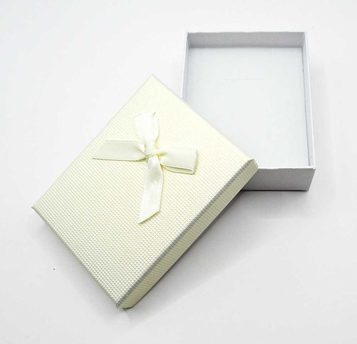 Pudełko prezentowe zestaw komplet biżuterii żółte z kokardką OZ49