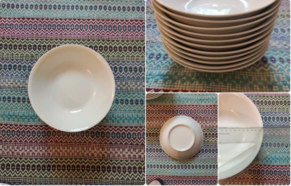 11 Tigelas brancas / bowls (d 22,6cm)