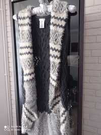 Szary bawełniany sweterek rozmiar 12-14 lat