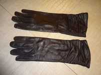 Florence + Fred Leather skórzane ciemno brązowe długie rękawiczki L/XL