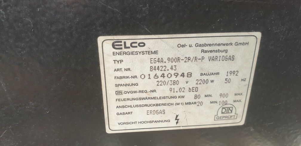 Palnik gazowy Elco EG4a . 900R-2P/R-P Variogas