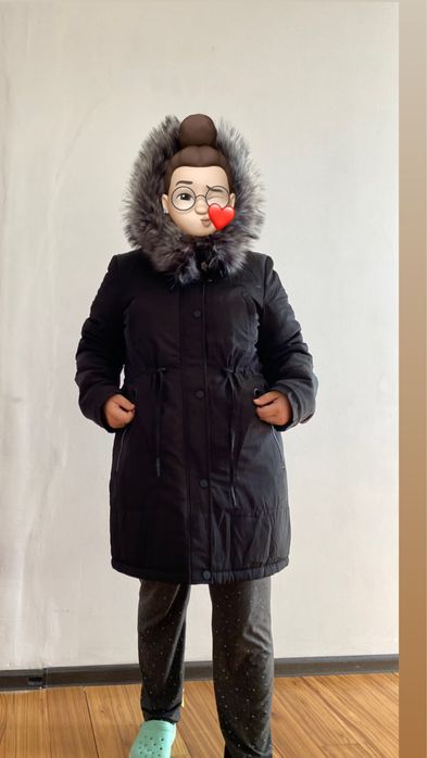 Зимова чорна парка 3xl