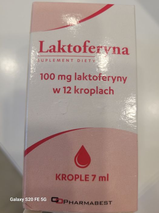 Nowe zamknięte opakowanie suplementu Laktoferyna krople 7ml