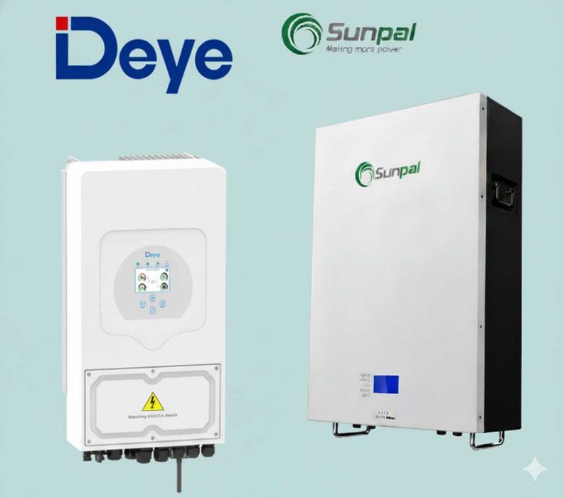 DEYE Гібридний Інвертор 5kW + АКБ Sunpal 5kWh/10kWh + Гарантія