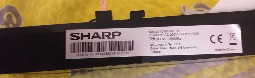 Moduł z panelem sterowania mikrofali Sharp YC-MS02E-B