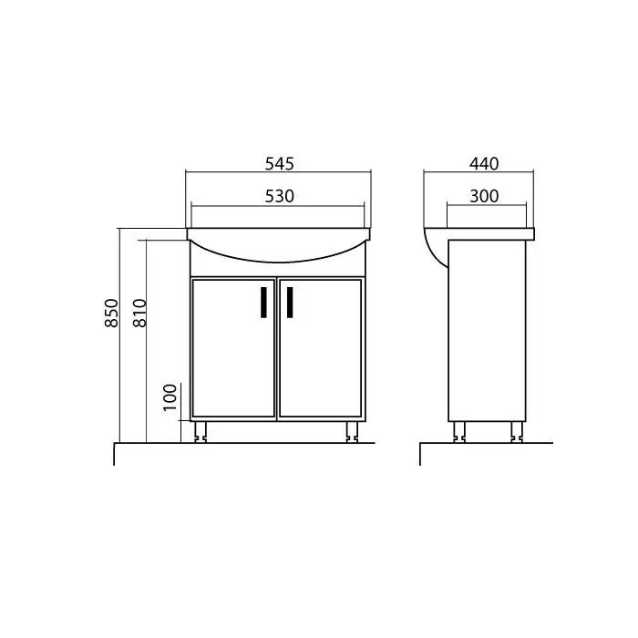 Тумба з умивальником Aqua Rodos Assol 55