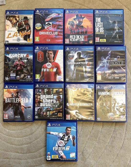 PS4 Pro, 1TB + 3 джойстика + 13 игр (состояние 10/10)