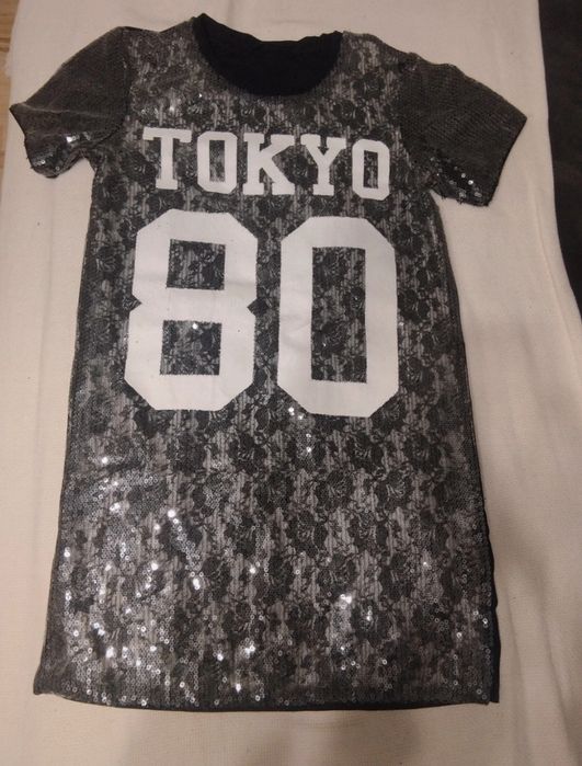 Sukienka tunika błyszcząca