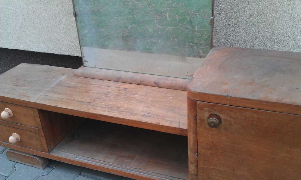 Stara zabytkowa toaletka, konsola z lustrem,