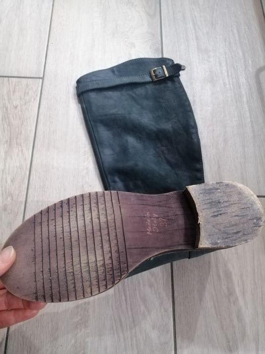 Włoskie kozaki rozm. 37 butelkowa zieleń nowe