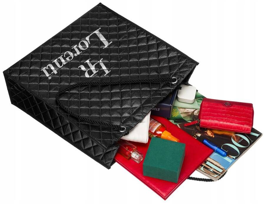 duża, pikowana torba damska z materiału syntetycznego - lorenti