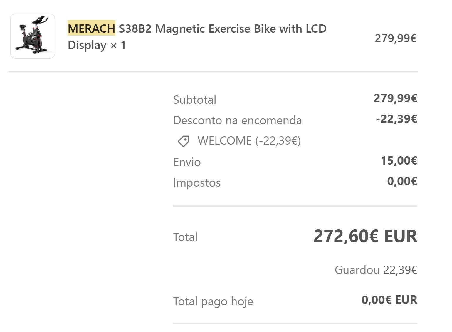 MERACH S38B2 Bicicleta ergo, magnética com LCD - Nova apenas testada