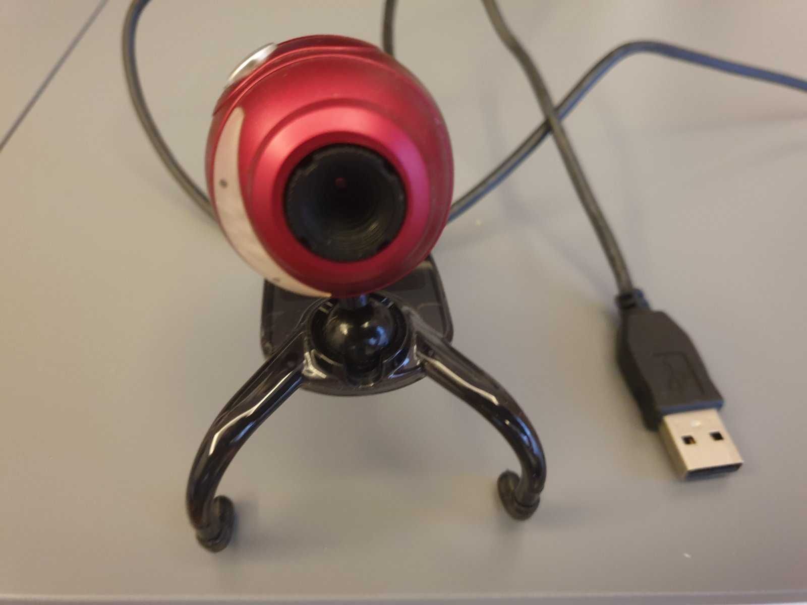 Веб-камера SPEEDLINK Snappy Microphone Webcam, 350k Pixel, червона