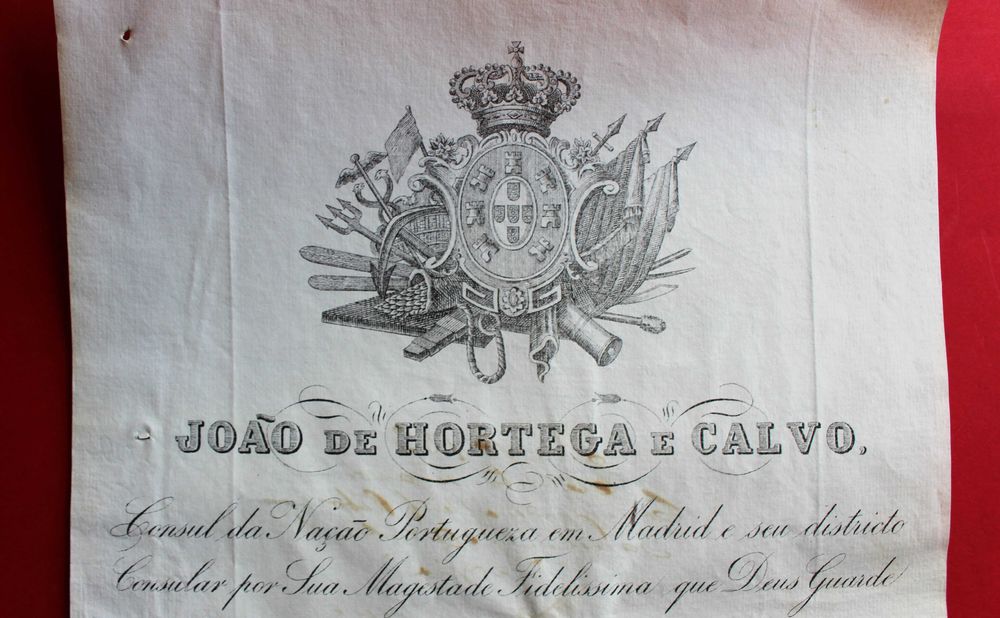 Consulado de Portugal em Madrid 1886 atestado de tradução