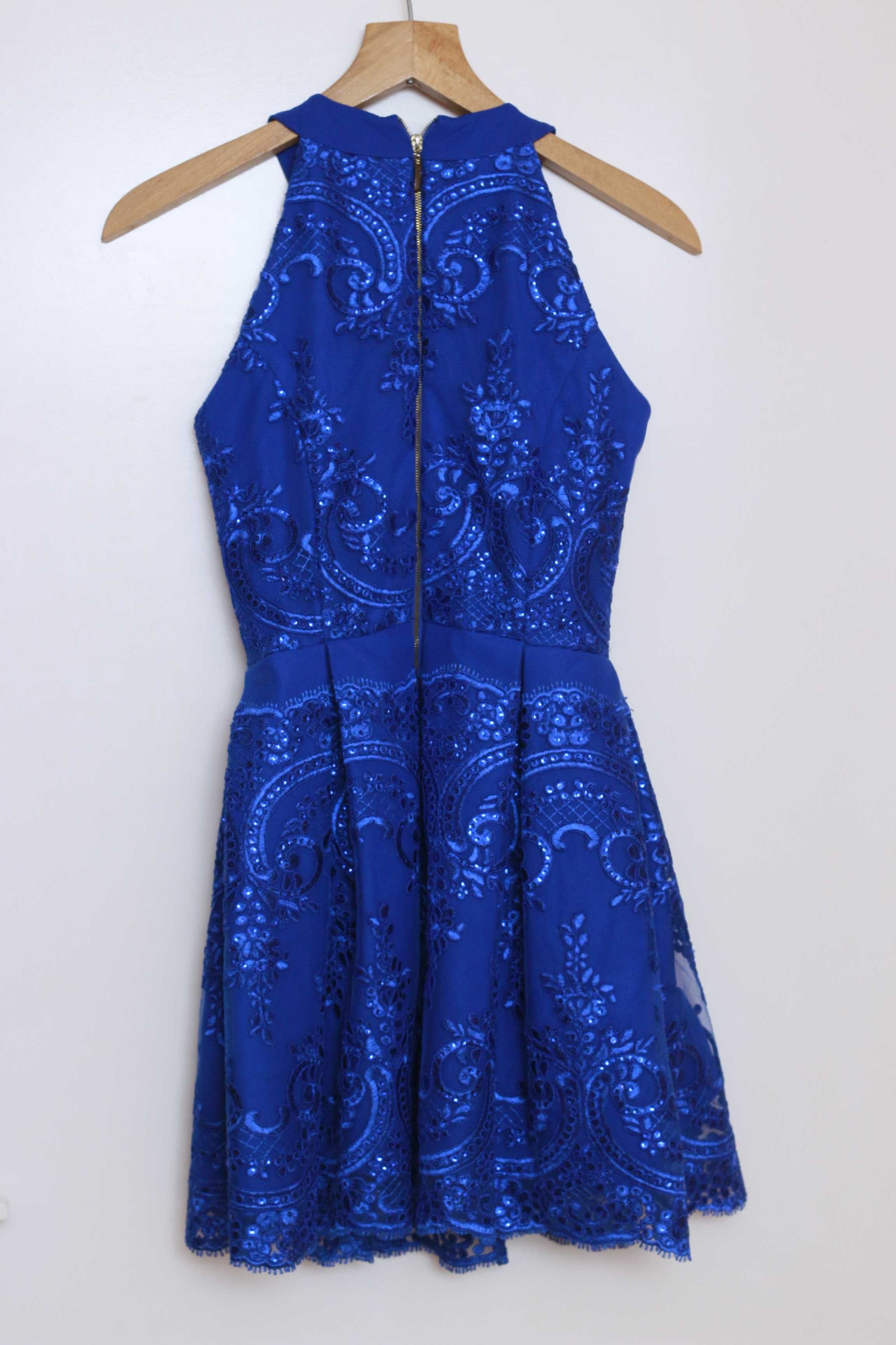 Sukienka s.Moriss błękitna szafirowa blue S 36