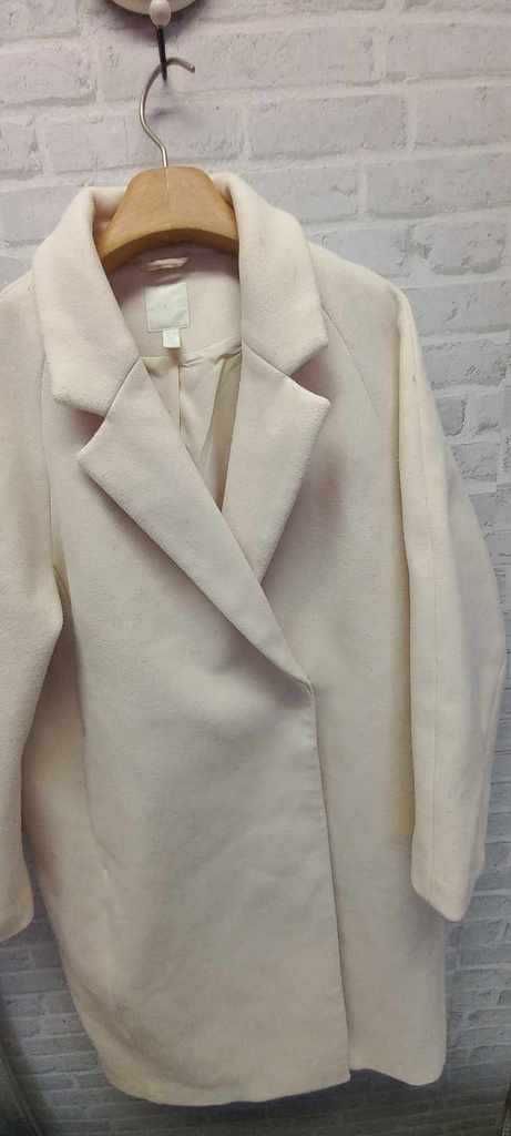 H&M / płaszcz wiosenny damski ecru /oversize / 36-40