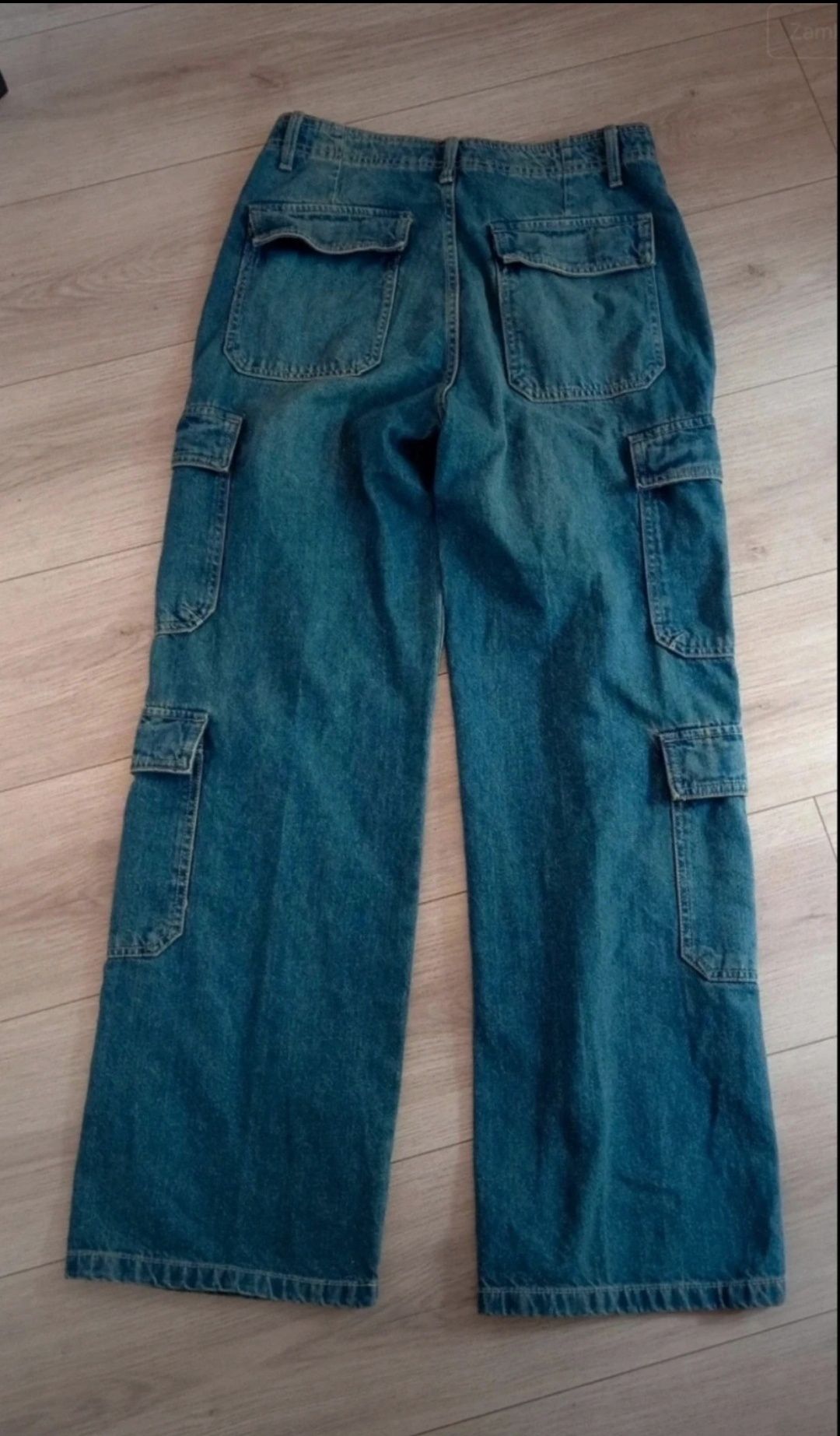 spodnie jeans szerokie nogawki 38/40