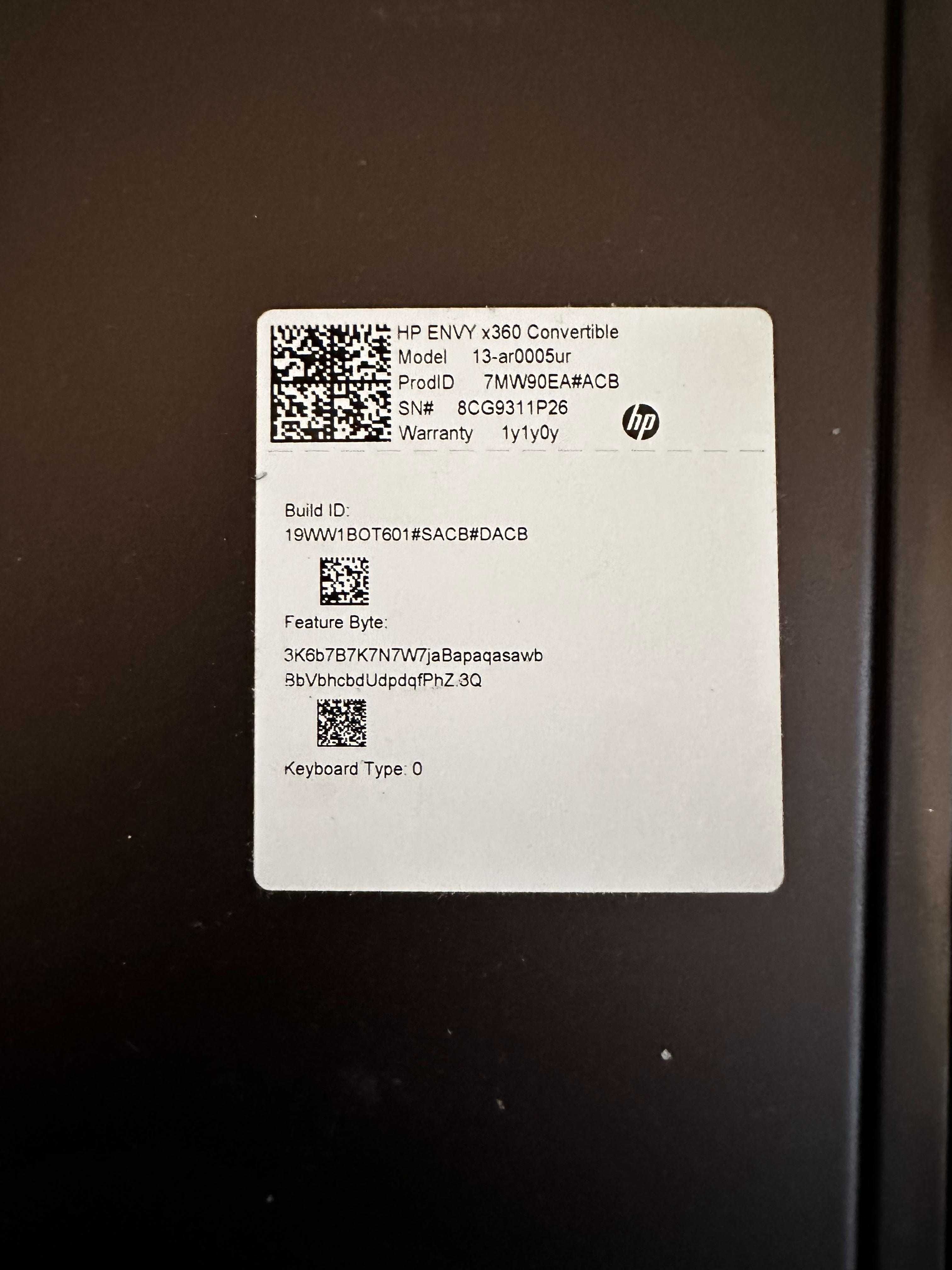 Ноутбук HP Envy x360 13-ar0005ur (7MW90EA) Black