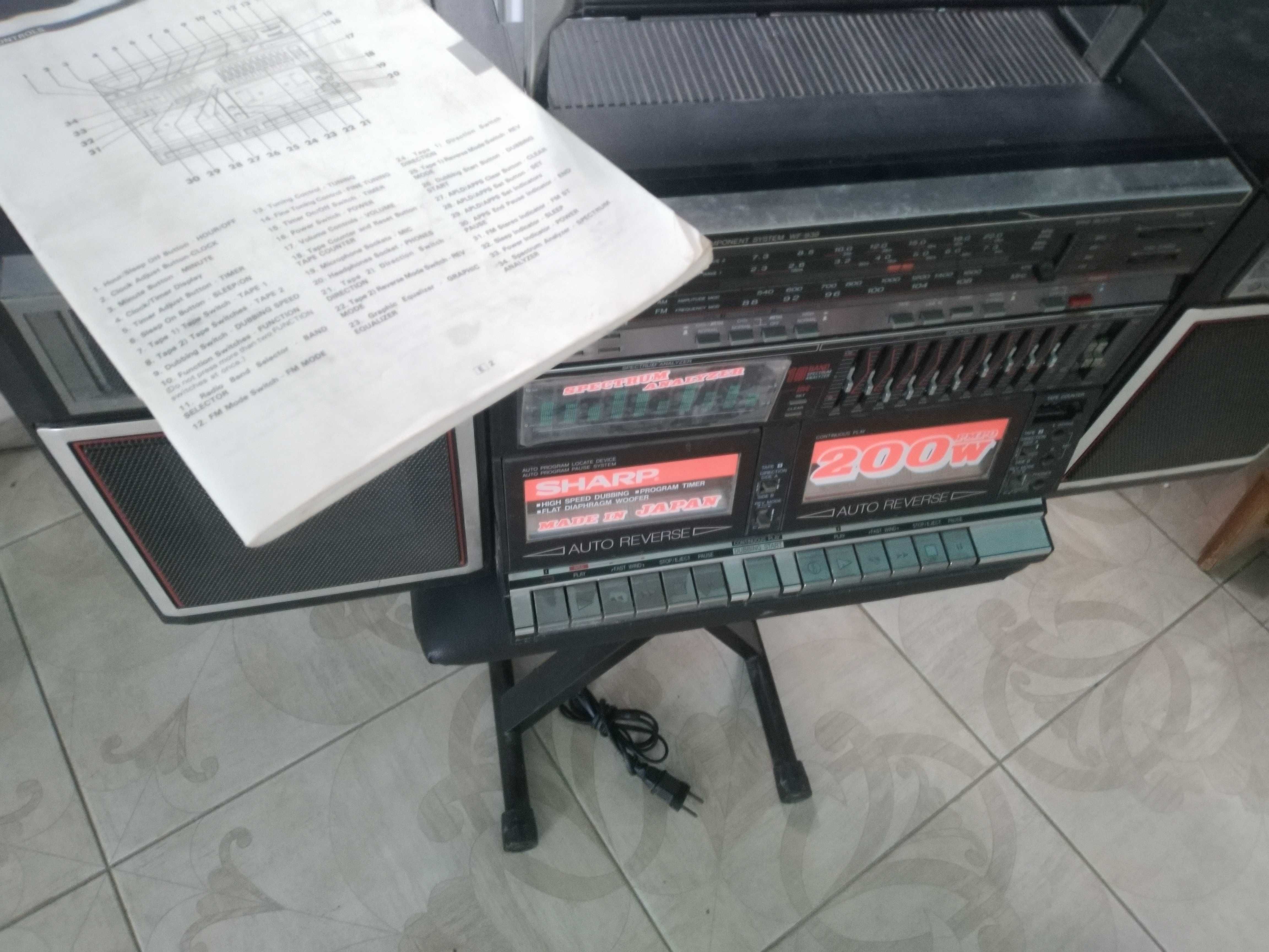 Стереомагнитола двухкассетная Sharp WF-939Z (BK)