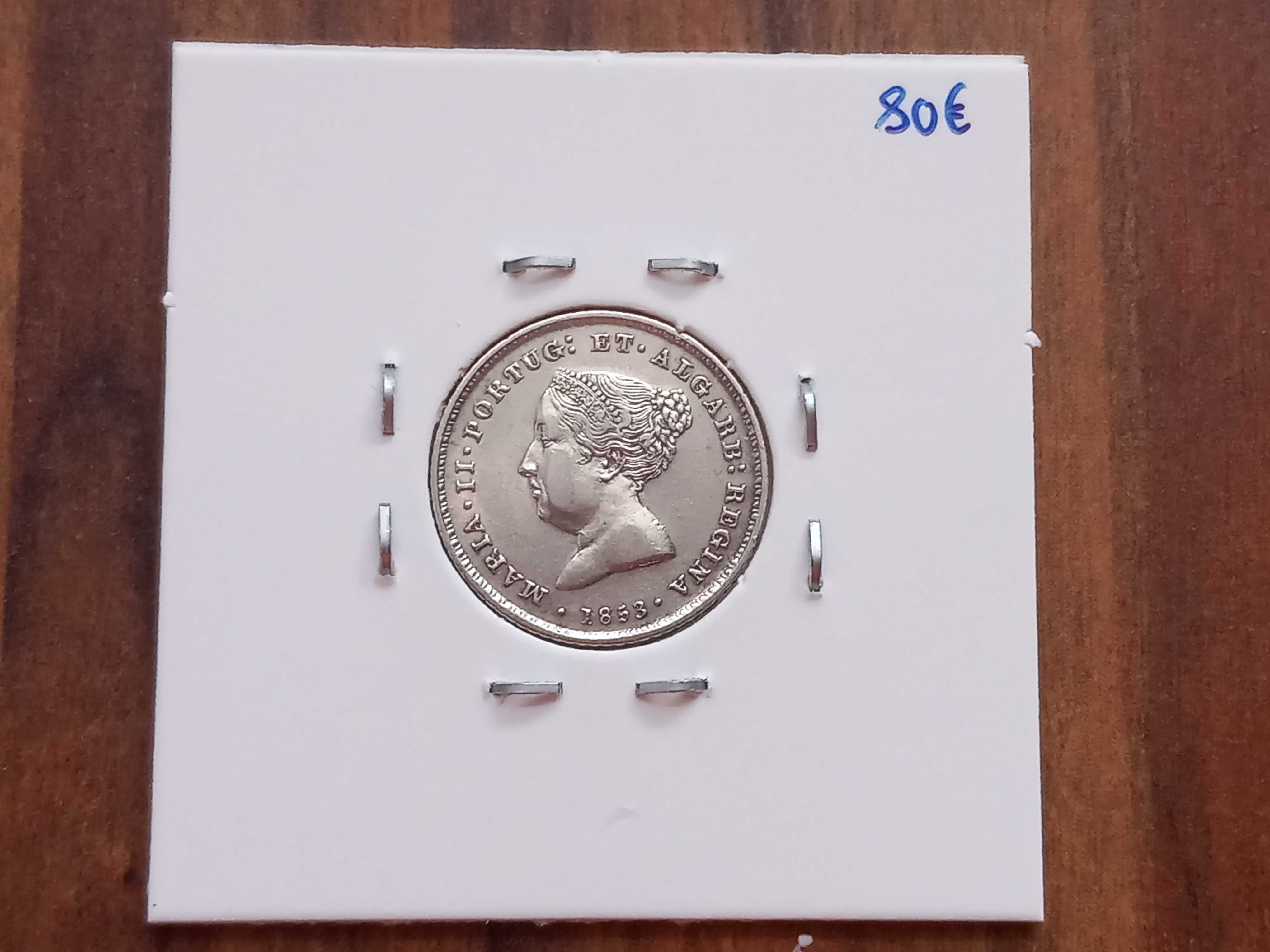 Moeda 100 Reis 1853 D. Maria II  - Bela!