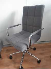 Fotel obrotowy GONZO 3 Halmar krzesło biurowe szare pikowane