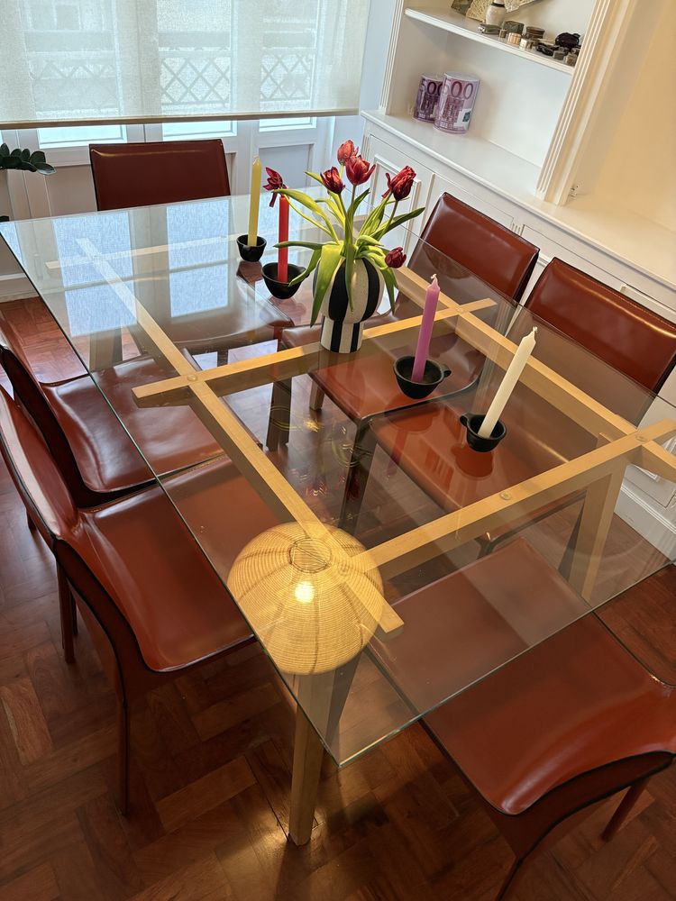 Mesa jantar tampo vidro