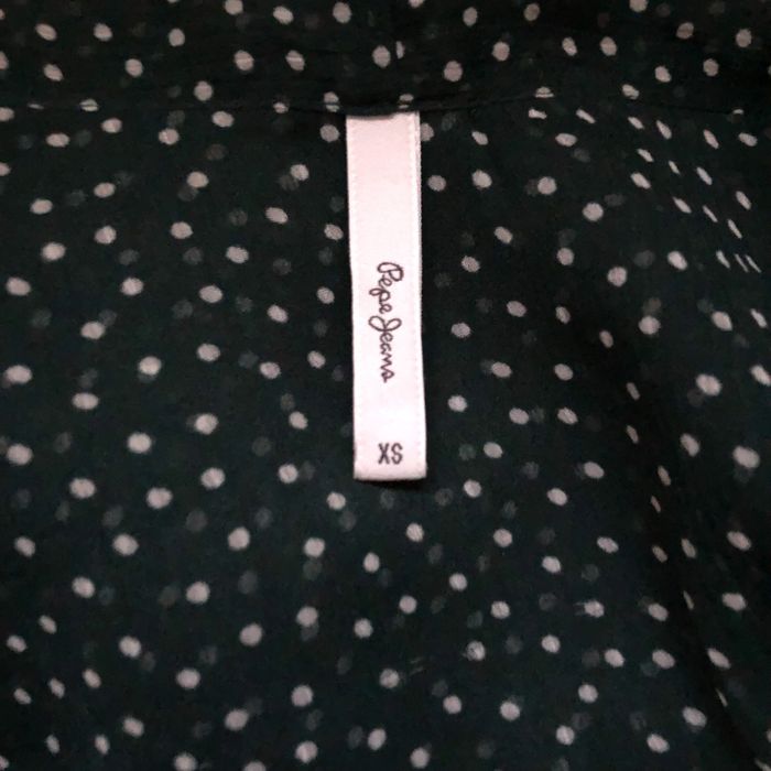 Blusa chiffon estampado bolinhas Pepe Jeans • Green chiffon blouse