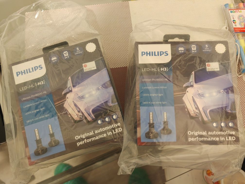 Led Лампи Philips Ultinon Pro9000 (Цоколь, H3 та H8/H11/H16) )