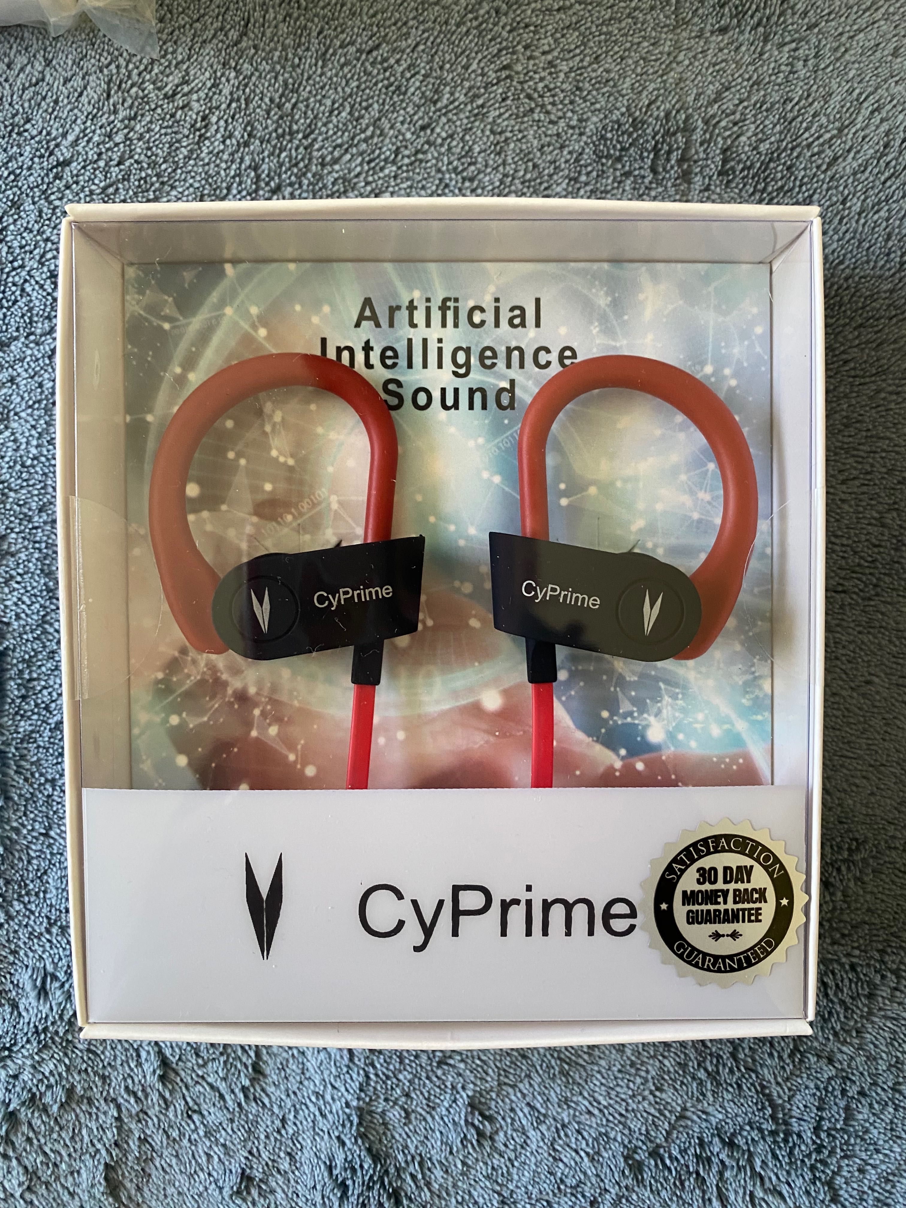 Навушники CyPrime Bluetooth 05 з мікрофоном червоно-чорні