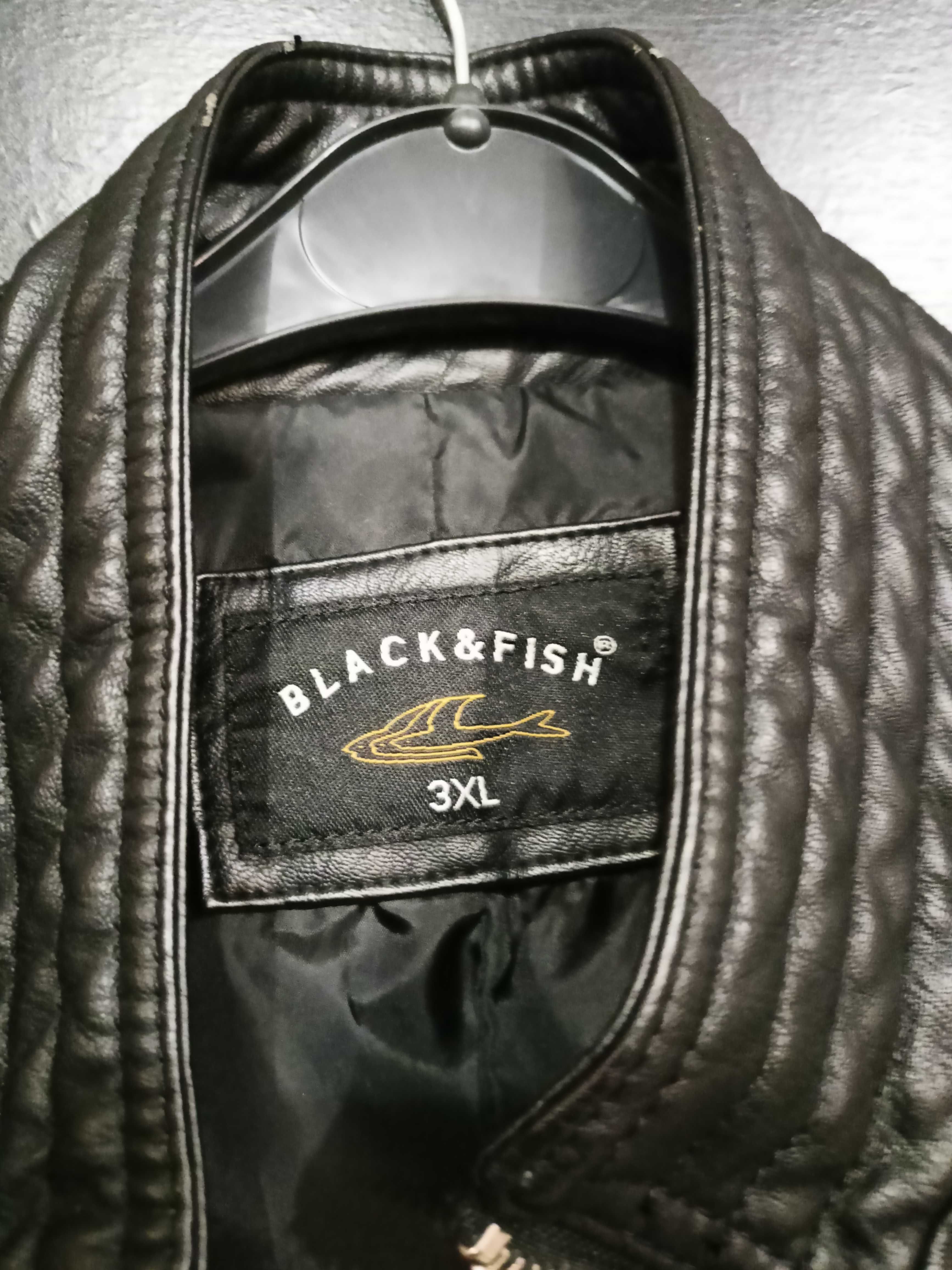Kurtka ramoneska "Black & Fish", rozmiar 3XL