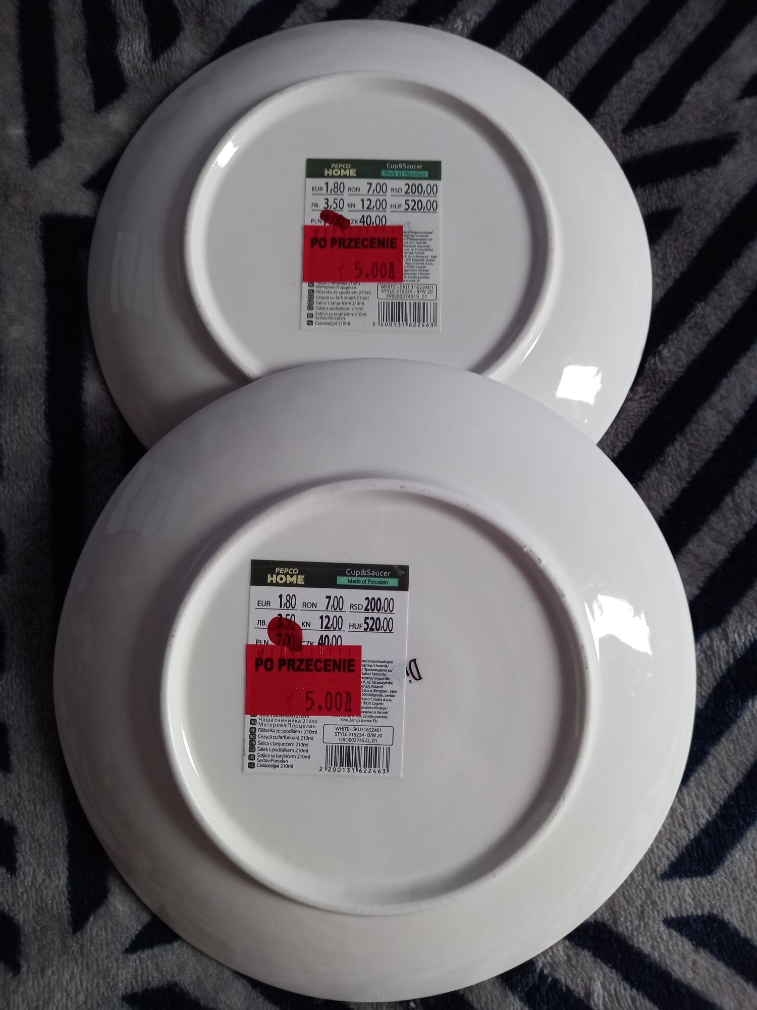 NOWE 2x biały talerzyk talerz filiżankowy mały pepco
