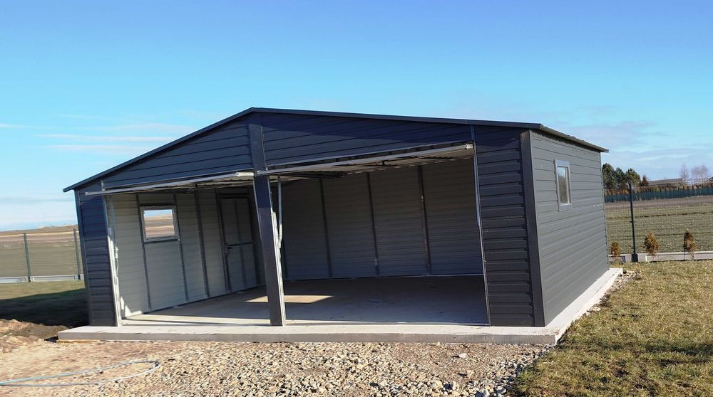 Garaż Podwójny Akryl Dwuspadowy PROMOCJA Konstrukcja OCYNK