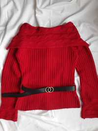 Czerwony sweter damski