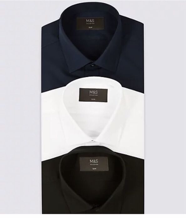 Набор  мужских рубашек М&S Slim Fit.