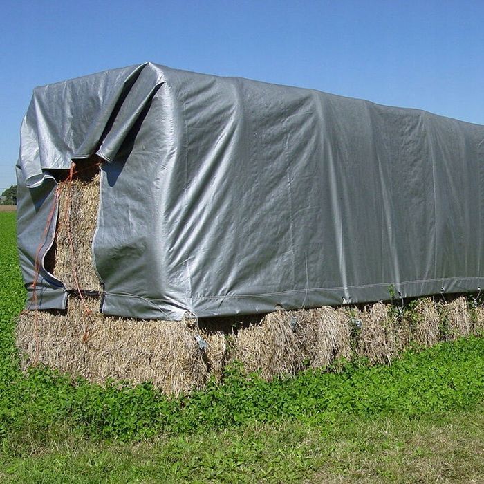 Mocna gruba plandeka srebrna 4x5m wodoodporna okute rogi 120g/m2