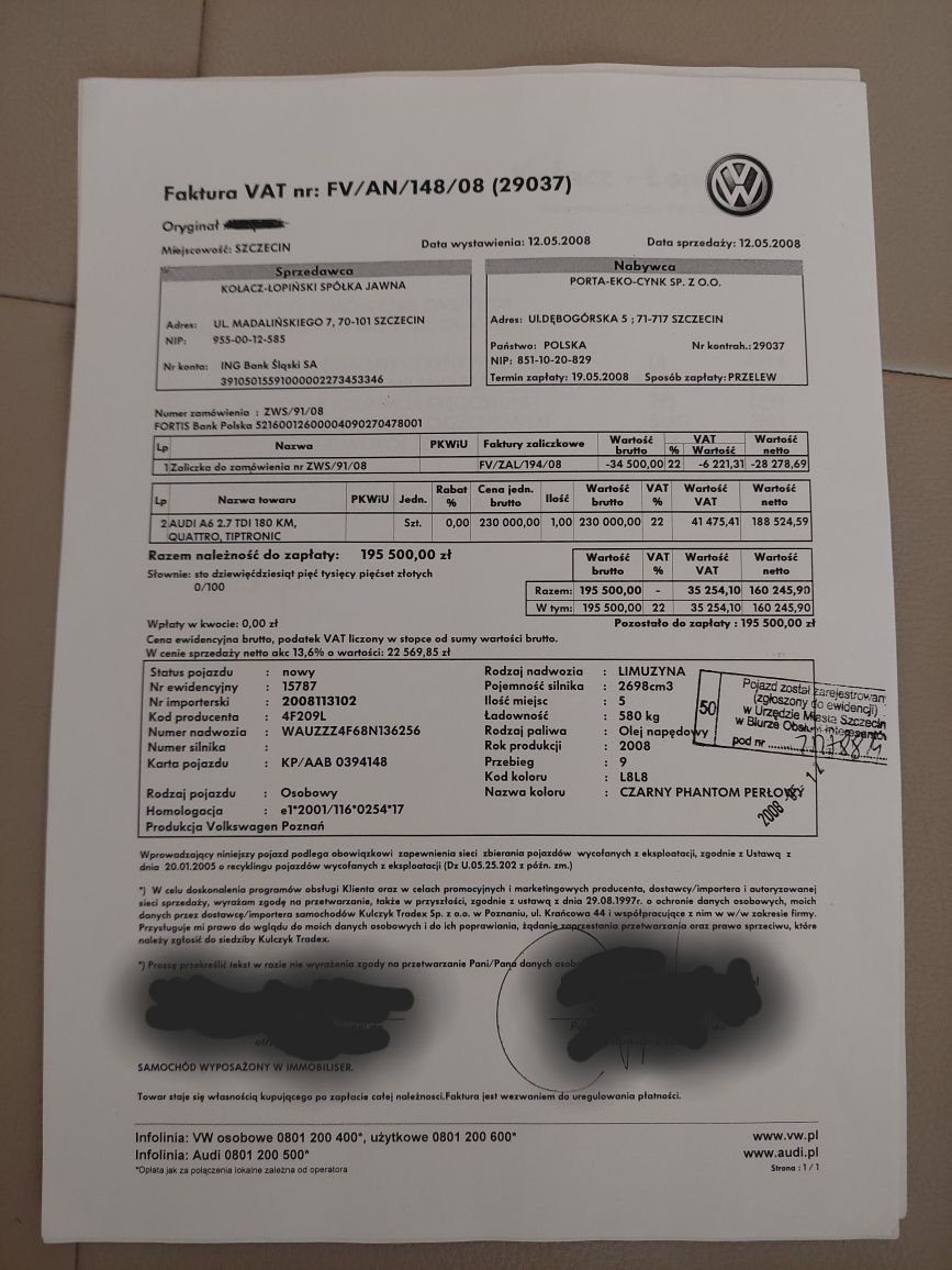Audi a6 c6 2.7 tdi quattro salon polska