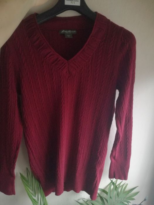 Bordowy sweter w stylu vintage rozmiar M