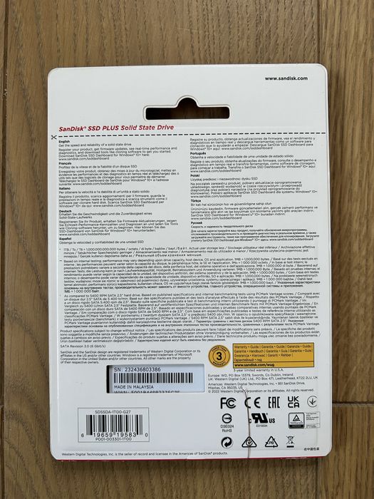 Dysk SSD SanDisk SSD Plus 1TB 2,5" SATA III gwarancja