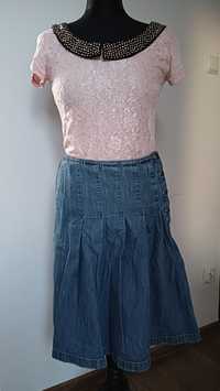 Jeansowa spódnica wysoki stan rozmiar 10