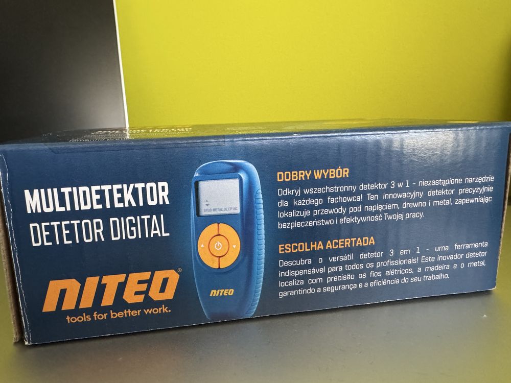 Multidetektor (drewno, przewody, metal) nowy, 3 lata gwarancji, parag