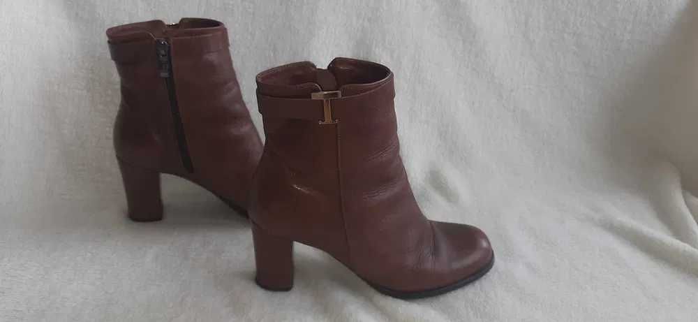 2 PARY:  Skórzane botki PAMAR rozm.38 + nowe baletki r.33