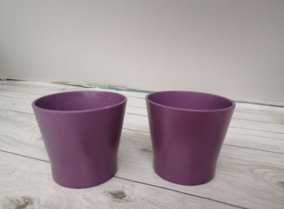 2 x ceramiczna osłonka donicy Ikea donica fioletowa