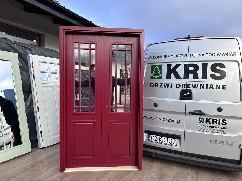 Drzwi wewnętrzne drewniane dwuskrzydłowe montaż cała Polska na wymiar