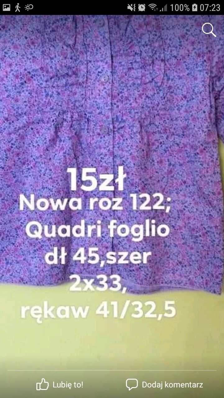 Nowa koszula kupiona za mała,była jedynie przymierzona roz 122