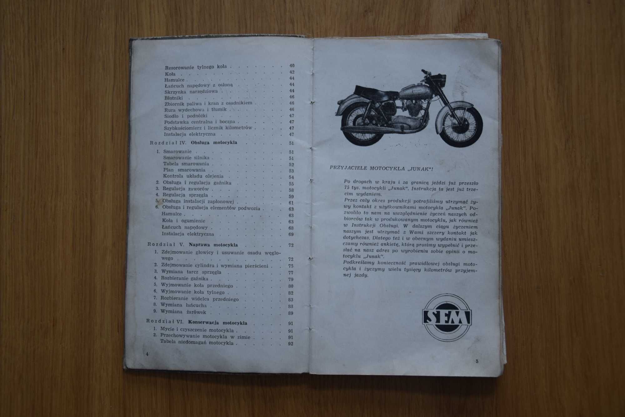 Instrukcja Katalog JUNAK M-10 1963