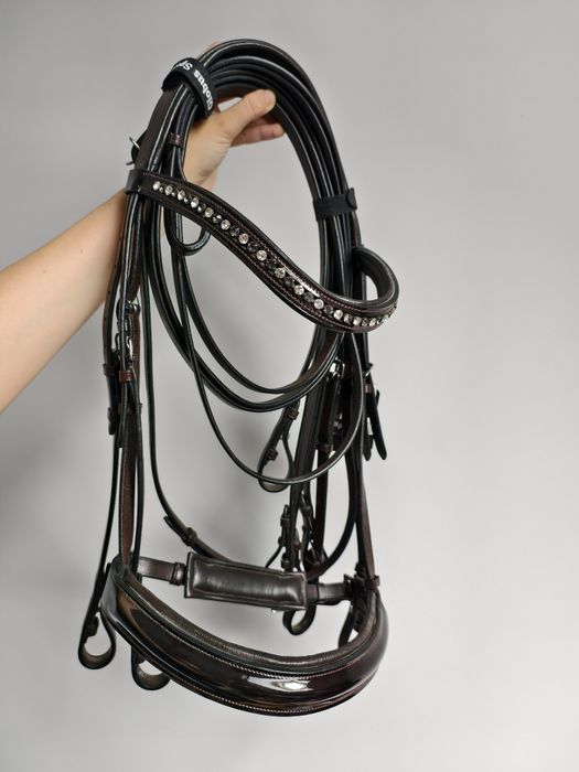 Ogłowie ujezdzeniowe Globus sport brązowe Full