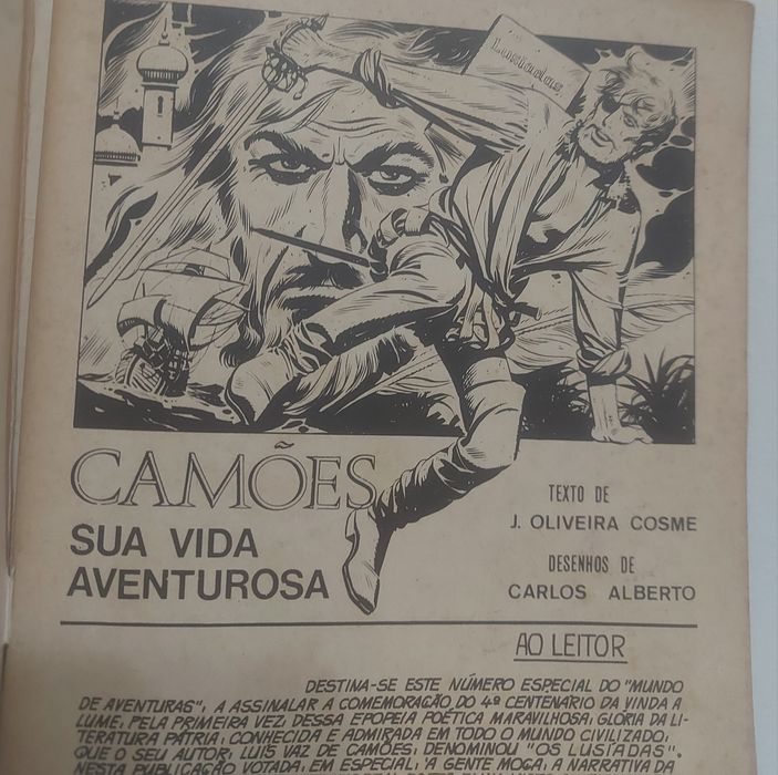 Livro ANTIGO em banda desenhada da Vida Aventurosa do CAMÕES.