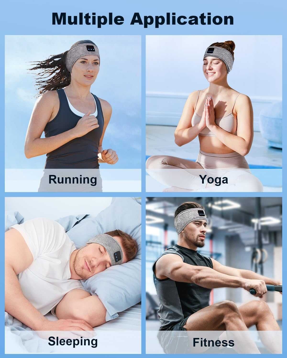 Słuchawki, opaska na głowę do spania, trening, bieganie, podróże BT5.2