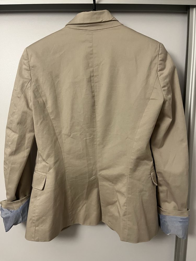 Żakiet cieply jasny  beż marynarka damaska Zara women xs 34